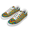 Rainbow Flag LGBT Pride Pattern White Low Top Sneakers-grizzshop