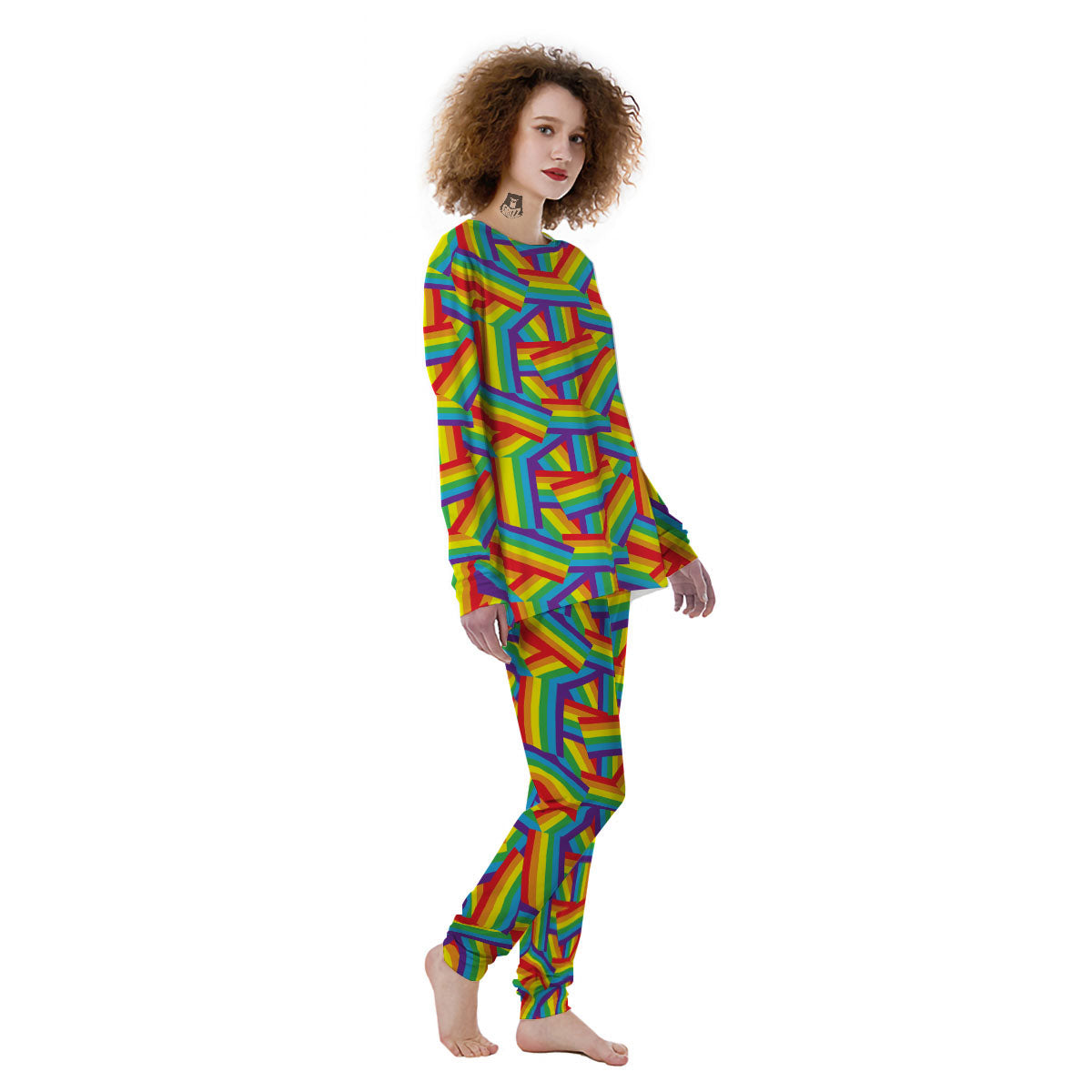 Rainbow Flag LGBT Pride Pattern Women's Pajamas-grizzshop