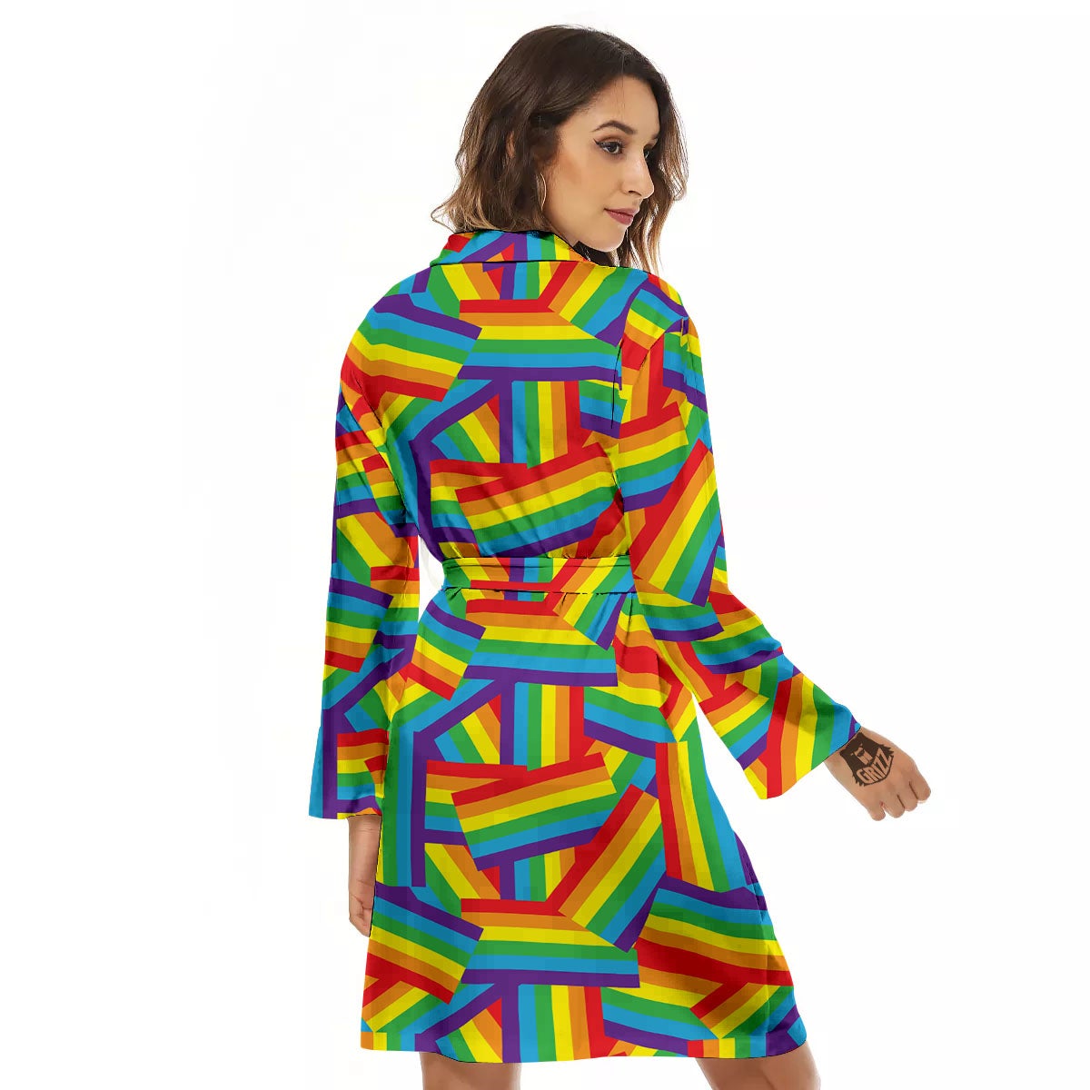 Rainbow Flag LGBT Pride Pattern Women's Robe-grizzshop