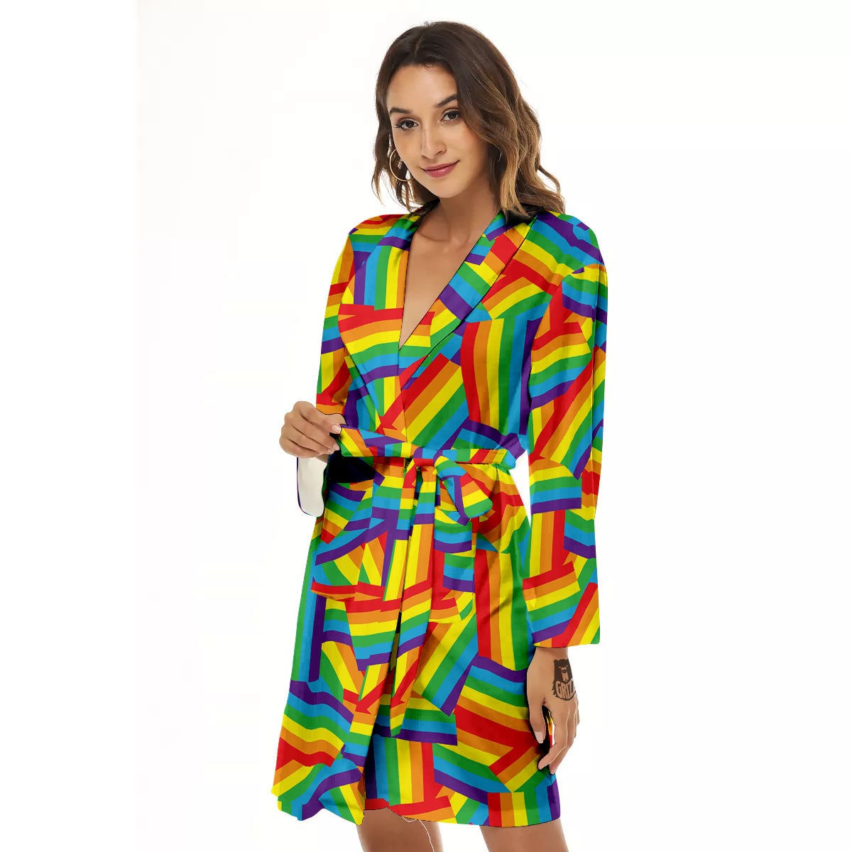 Rainbow Flag LGBT Pride Pattern Women's Robe-grizzshop