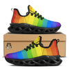 Rainbow Flag LGBT Pride Print Black Running Shoes-grizzshop