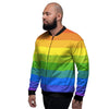 Rainbow Flag LGBT Pride Print Men's Bomber Jacket-grizzshop