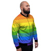 Rainbow Flag LGBT Pride Print Men's Bomber Jacket-grizzshop