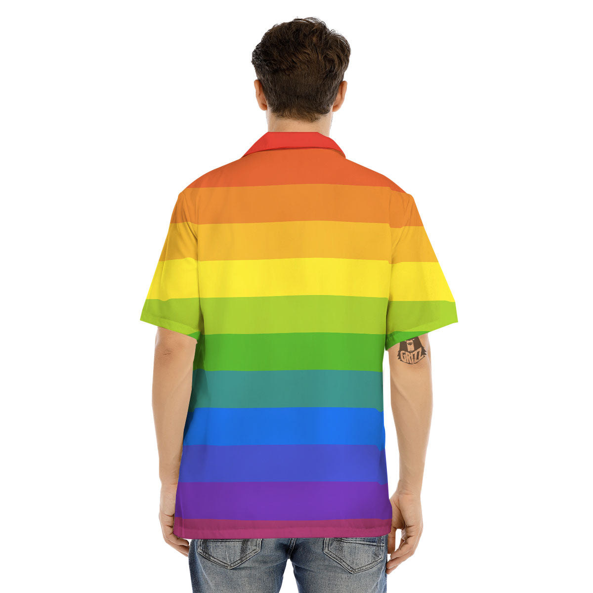 Rainbow Flag LGBT Pride Print Men's Hawaiian Shirt-grizzshop