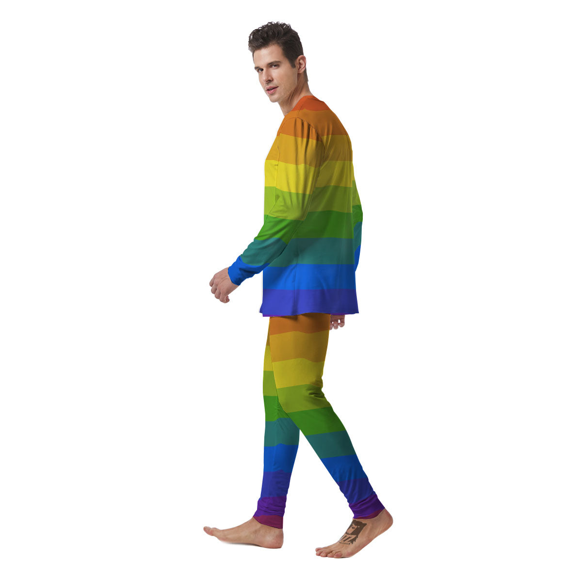 Rainbow Flag LGBT Pride Print Men's Pajamas-grizzshop
