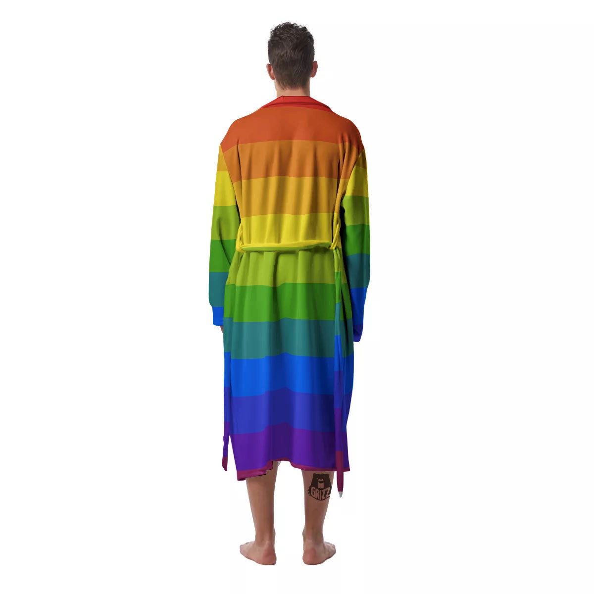 Rainbow Flag LGBT Pride Print Men's Robe-grizzshop