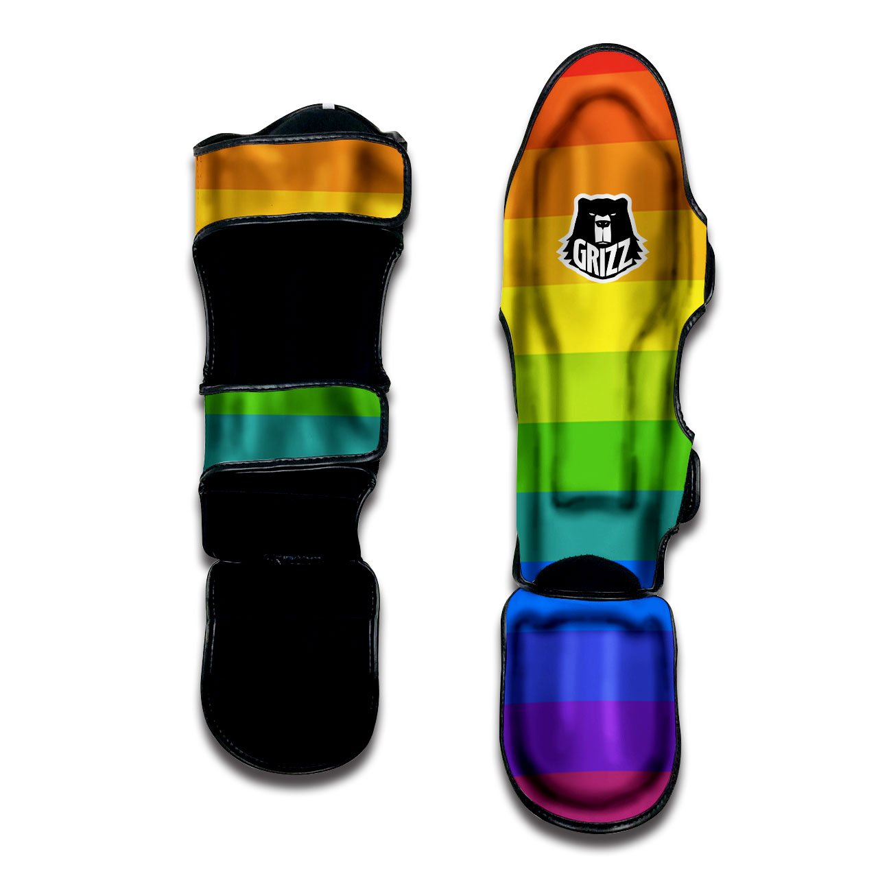 Rainbow Flag LGBT Pride Print Muay Thai Shin Guards-grizzshop