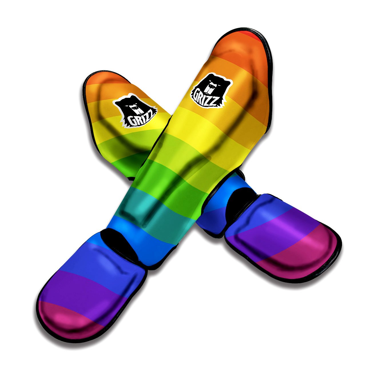 Rainbow Flag LGBT Pride Print Muay Thai Shin Guards-grizzshop