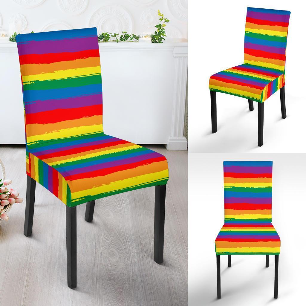 Rainbow Flag Lgbt Patterm Print Chair Cover-grizzshop