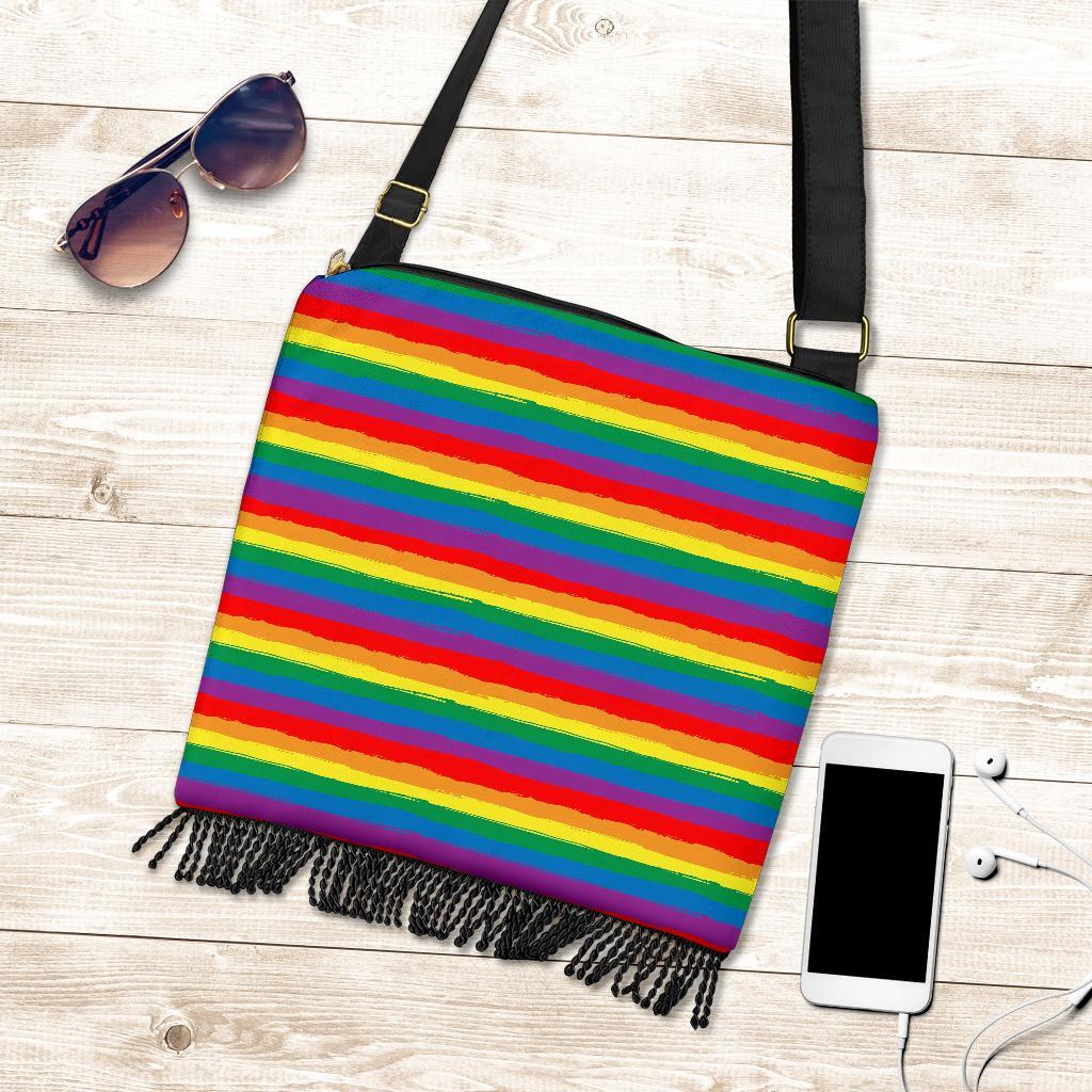 Rainbow Flag Lgbt Patterm Print Crossbody Bags-grizzshop