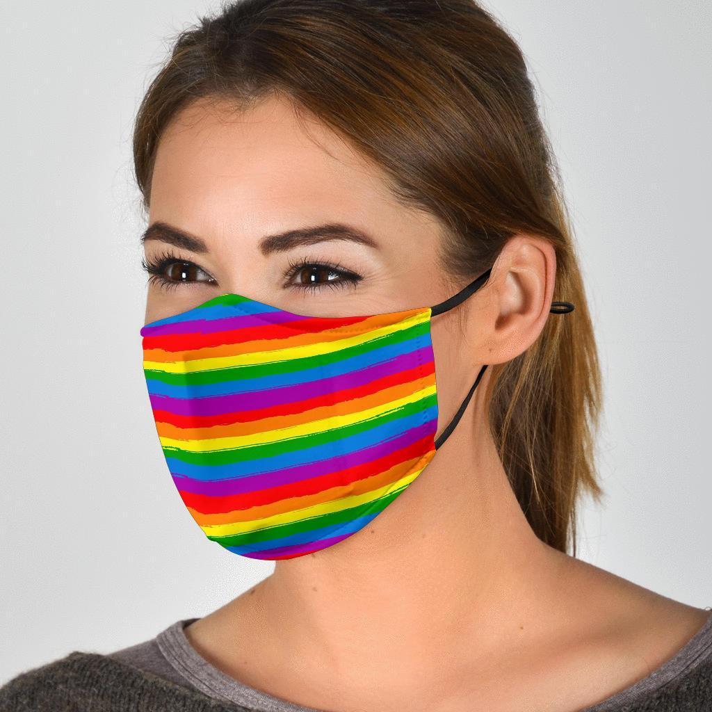 Rainbow Flag Lgbt Patterm Print Face Mask-grizzshop