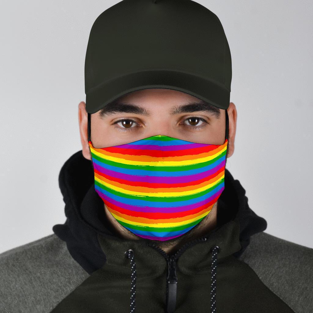 Rainbow Flag Lgbt Patterm Print Face Mask-grizzshop