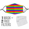 Rainbow Flag Lgbt Patterm Print Face Mask-grizzshop