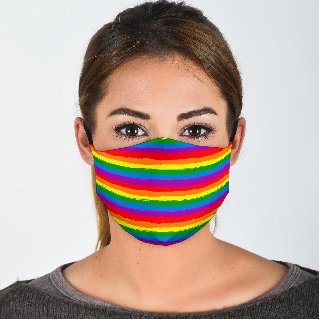 Rainbow Flag Lgbt Patterm Print Face Mask-grizzshop