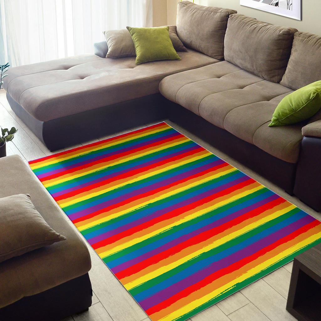 Rainbow Flag Lgbt Patterm Print Floor Mat-grizzshop