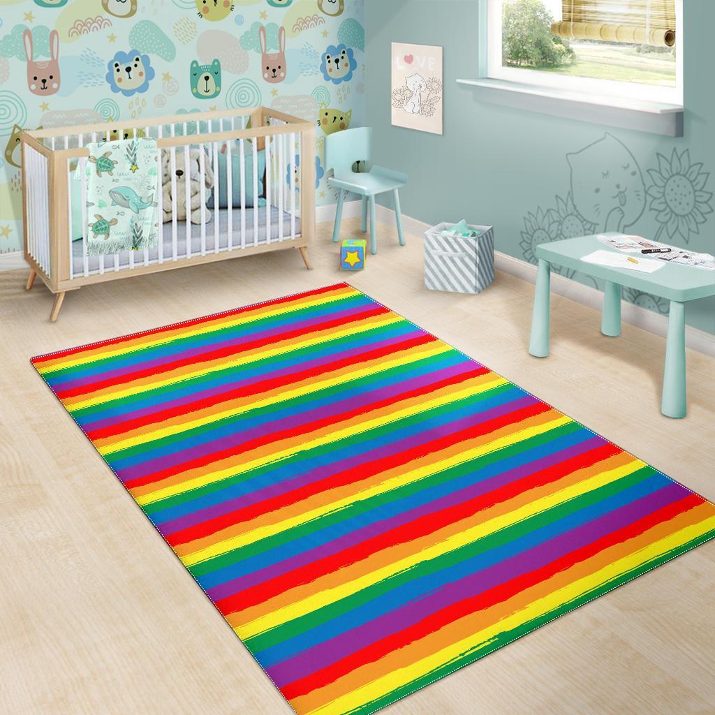 Rainbow Flag Lgbt Patterm Print Floor Mat-grizzshop