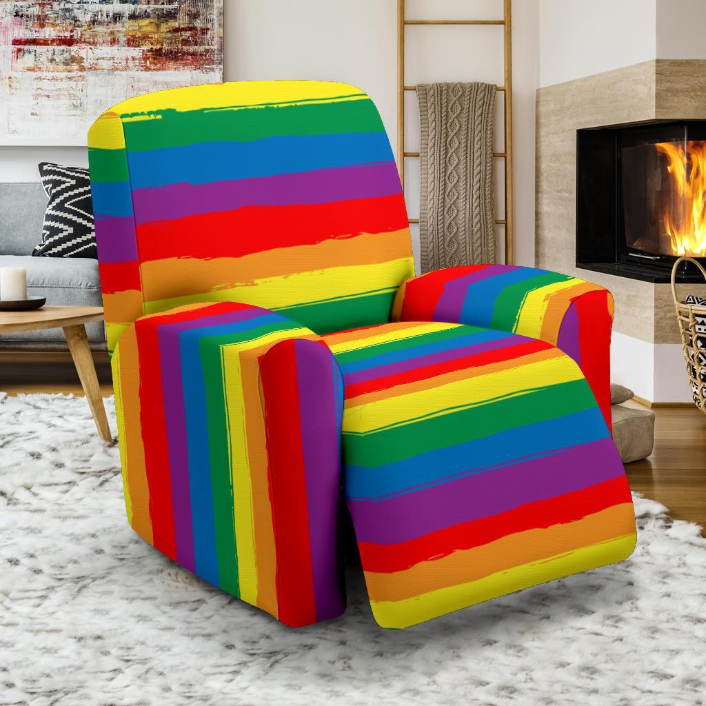 Rainbow Flag Lgbt Patterm Print Recliner Cover-grizzshop