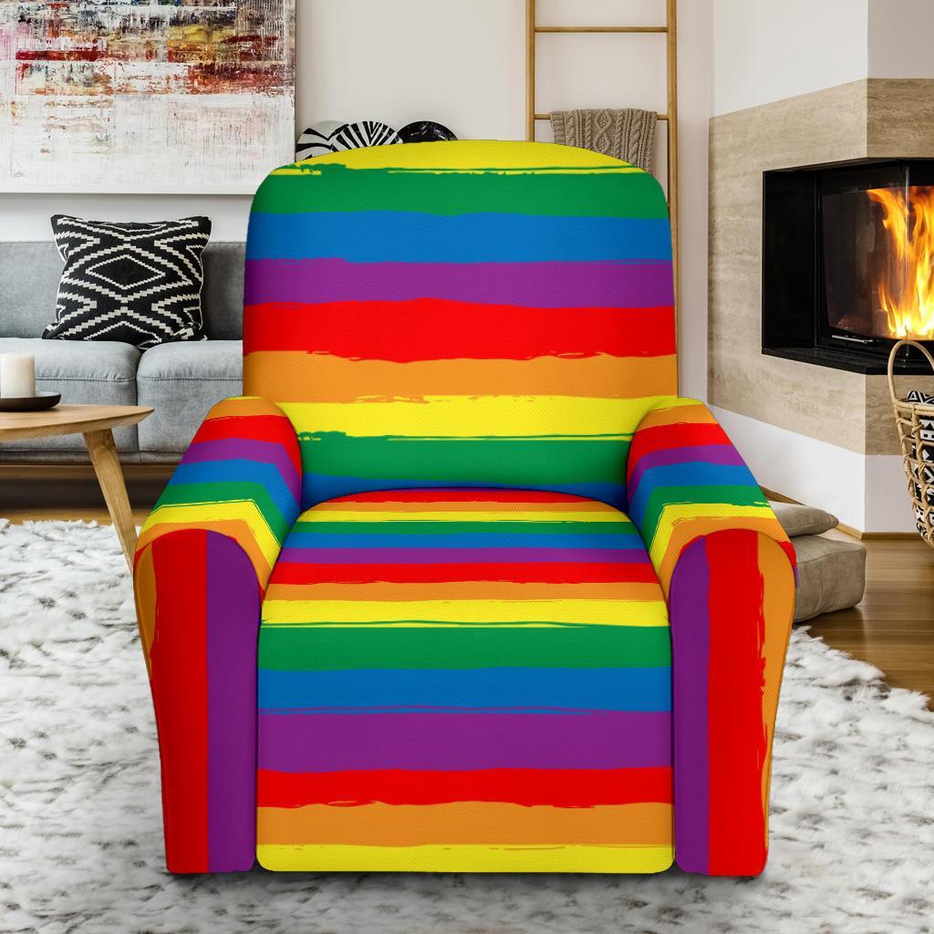 Rainbow Flag Lgbt Patterm Print Recliner Cover-grizzshop