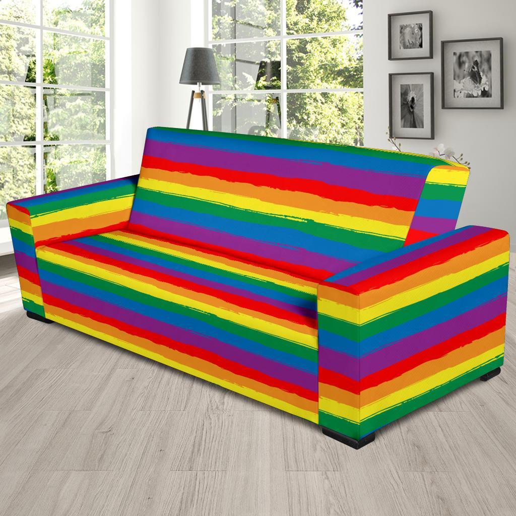 Rainbow Flag Lgbt Patterm Print Sofa Covers-grizzshop