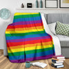 Rainbow Flag Lgbt Pride Pattern Print Blanket-grizzshop