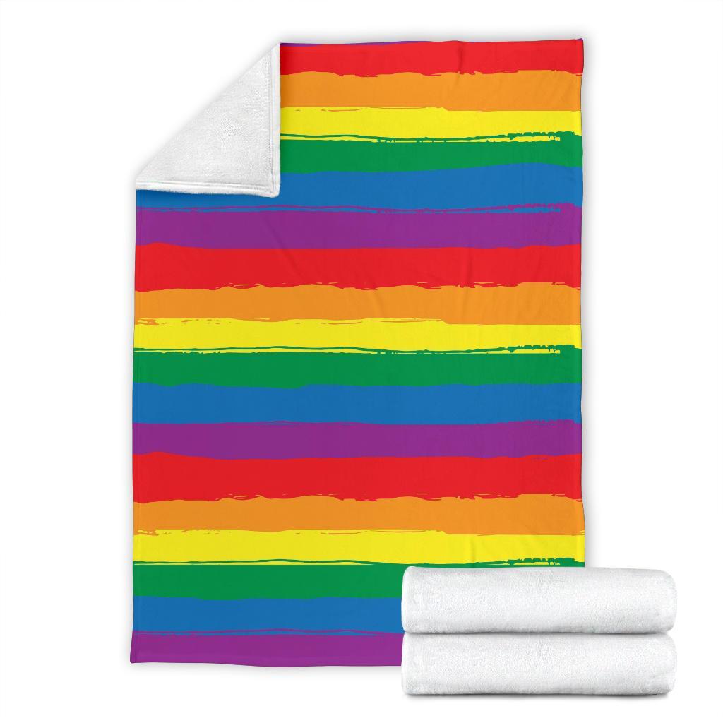 Rainbow Flag Lgbt Pride Pattern Print Blanket-grizzshop