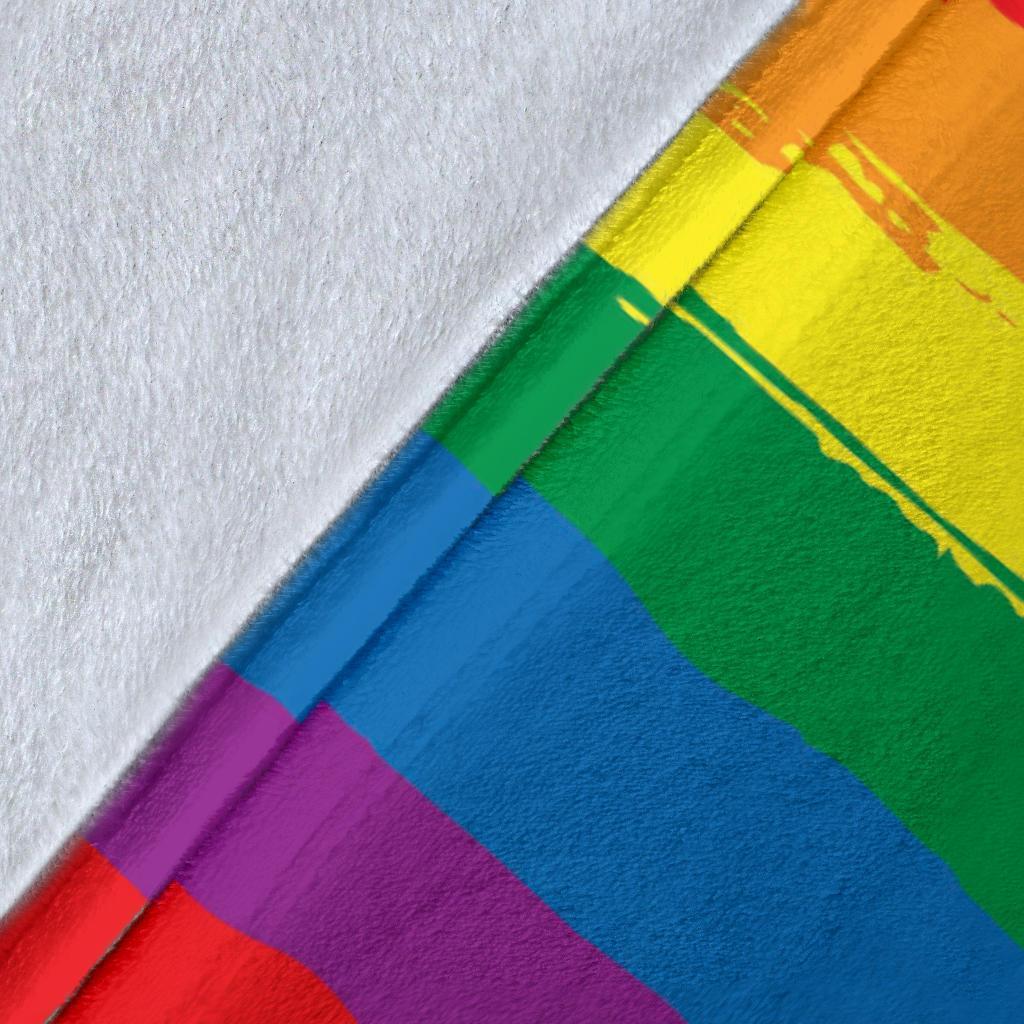 Rainbow Flag Lgbt Pride Pattern Print Blanket-grizzshop