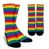 Rainbow Flag Lgbt Pride Pattern Print Unisex Crew Socks-grizzshop