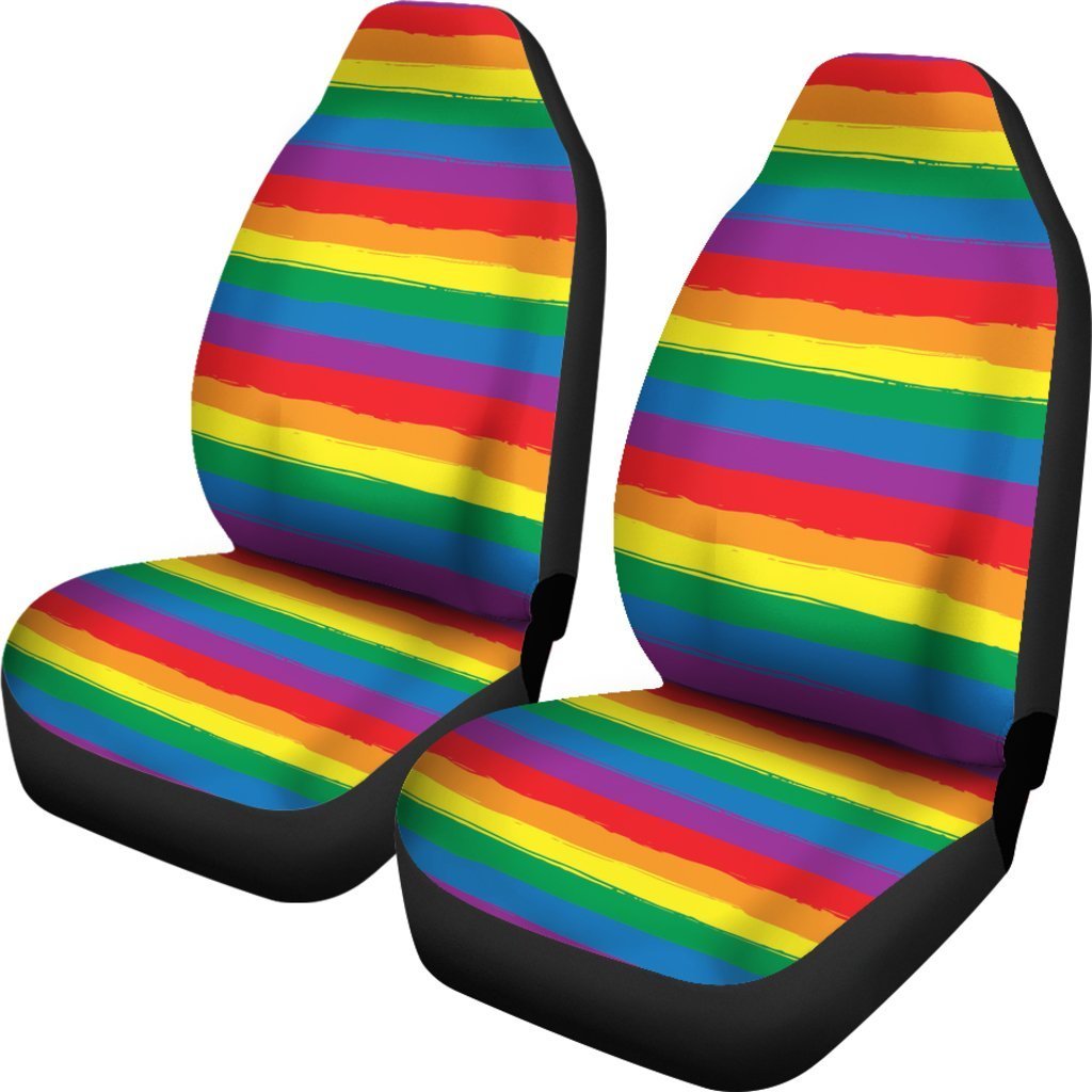Rainbow Flag Lgbt Pride Pattern Print Universal Fit Car Seat Cover-grizzshop