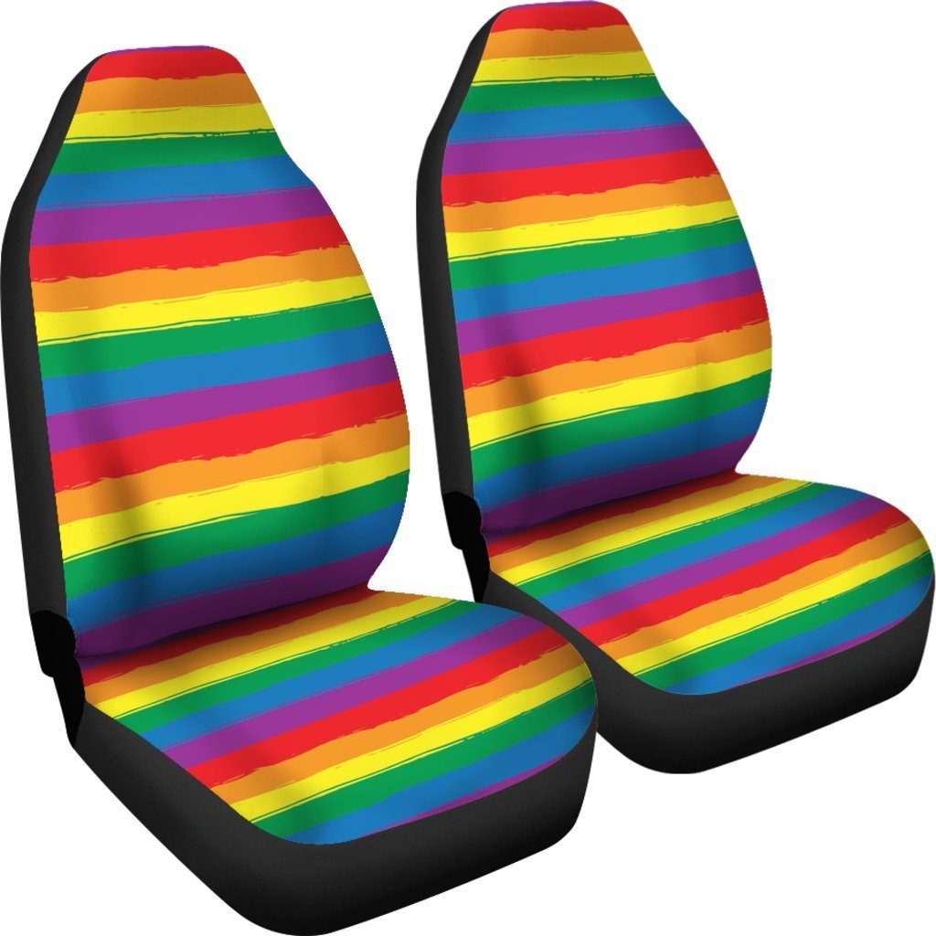 Rainbow Flag Lgbt Pride Pattern Print Universal Fit Car Seat Cover-grizzshop