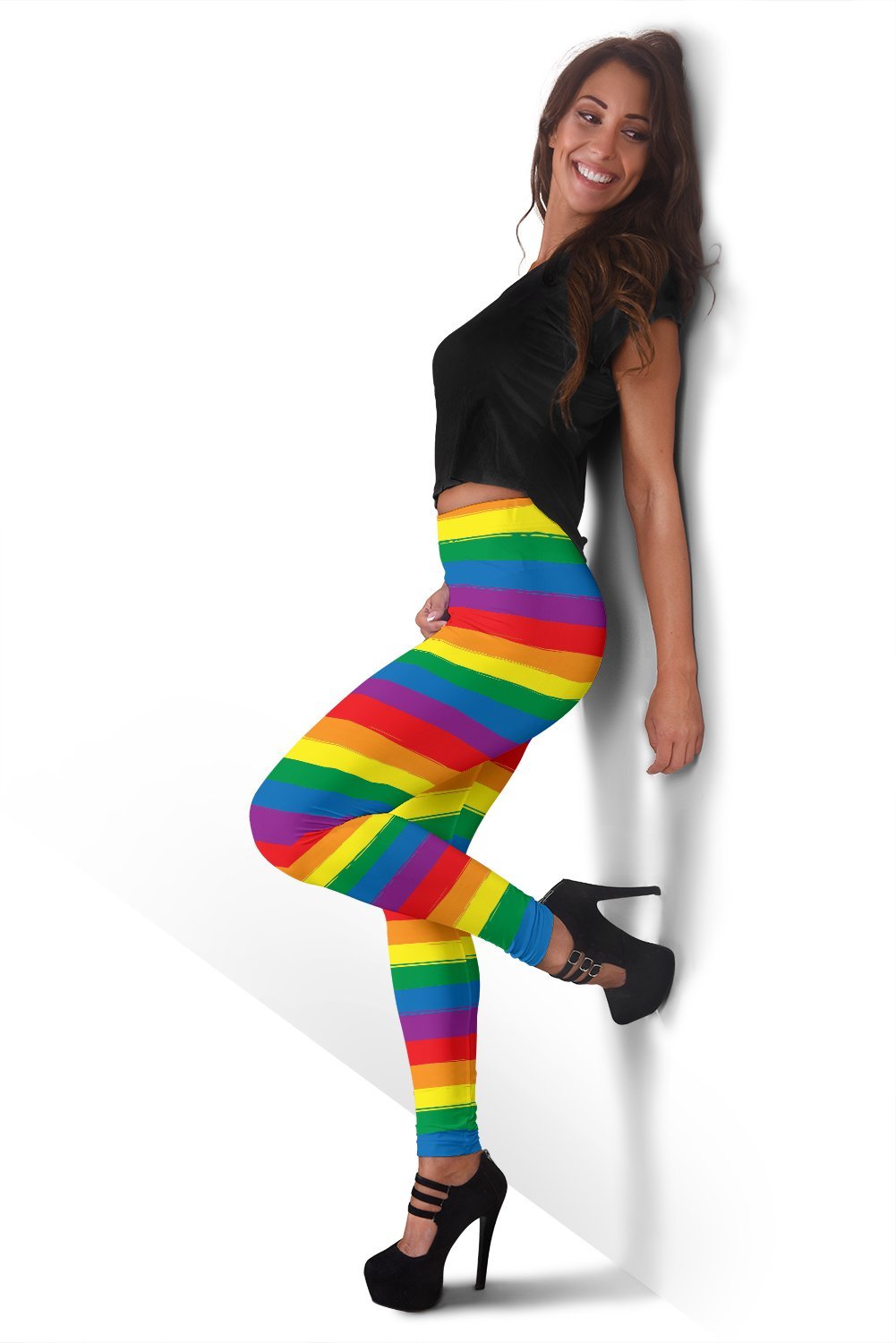 Rainbow Flag Lgbt Pride Pattern Print Women Leggings-grizzshop