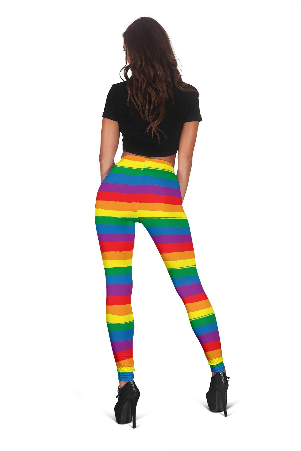 Rainbow Flag Lgbt Pride Pattern Print Women Leggings-grizzshop