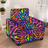 Rainbow Geometric Abstract Armchair Cover-grizzshop