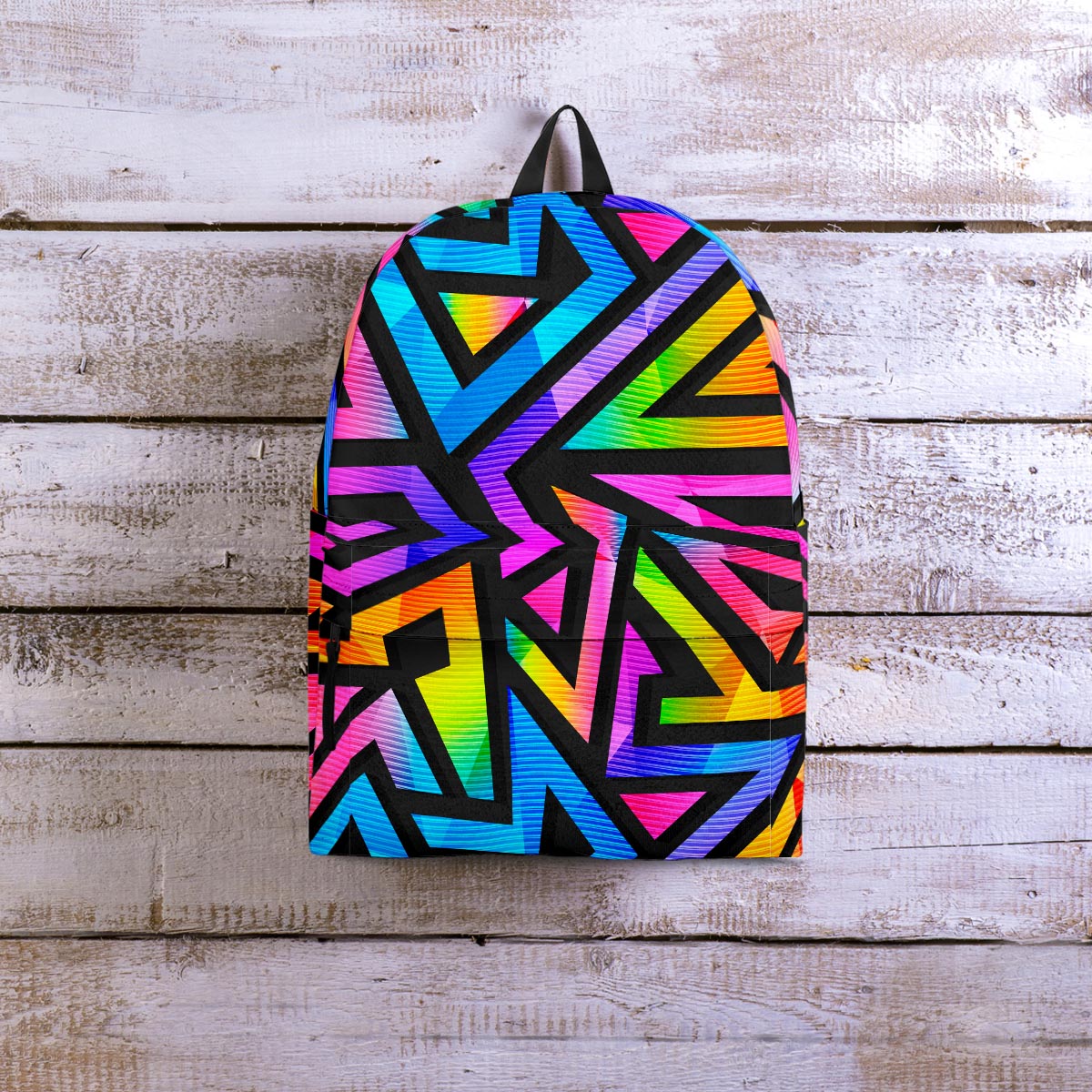 Rainbow Geometric Abstract Backpack-grizzshop