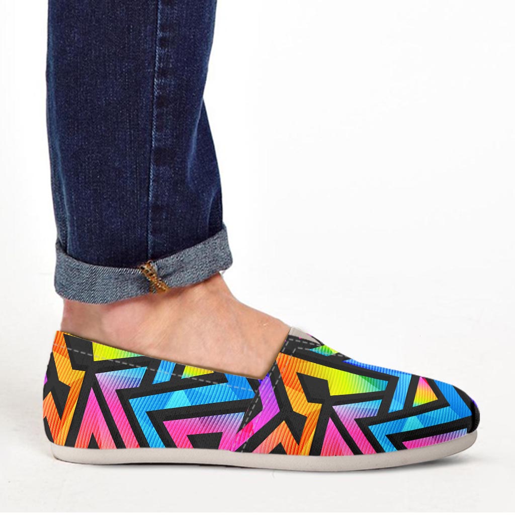 Rainbow Geometric Abstract Canvas Shoes-grizzshop