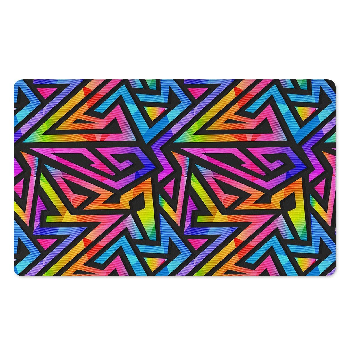 Rainbow Geometric Abstract Door Mat-grizzshop
