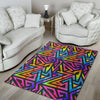 Rainbow Geometric Abstract Floor Mat-grizzshop