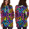 Rainbow Geometric Abstract Hoodie Dress-grizzshop