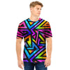 Rainbow Geometric Abstract Men T Shirt-grizzshop