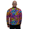 Rainbow Geometric Abstract Men's Bomber Jacket-grizzshop