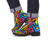 Rainbow Geometric Abstract Men's Boots-grizzshop