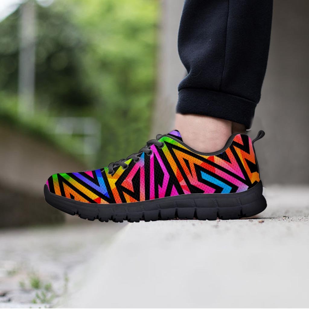 Rainbow Geometric Abstract Men's Sneakers-grizzshop