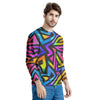 Rainbow Geometric Abstract Men's Sweatshirt-grizzshop