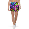 Rainbow Geometric Abstract Mini Skirt-grizzshop