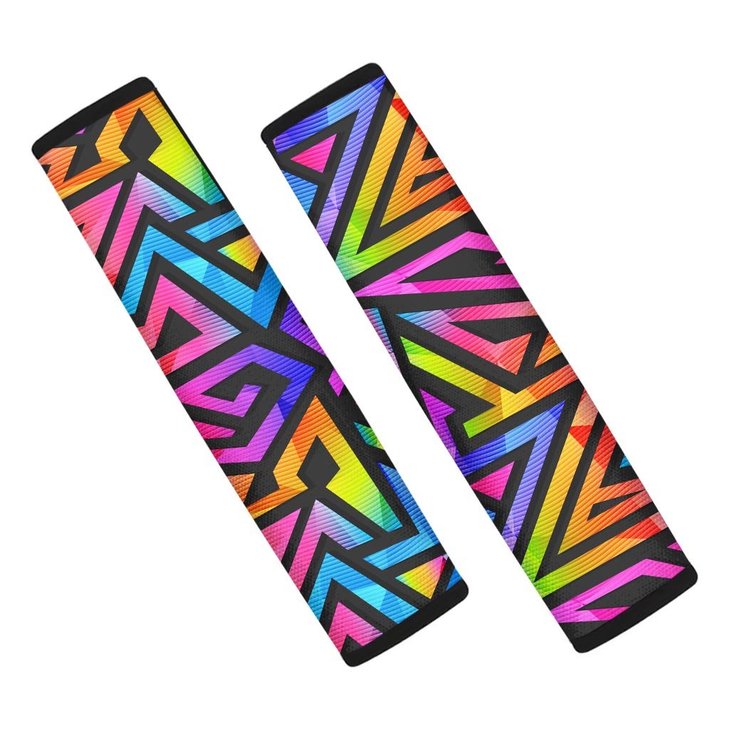 Rainbow Geometric Abstract Seat Belt Cover-grizzshop