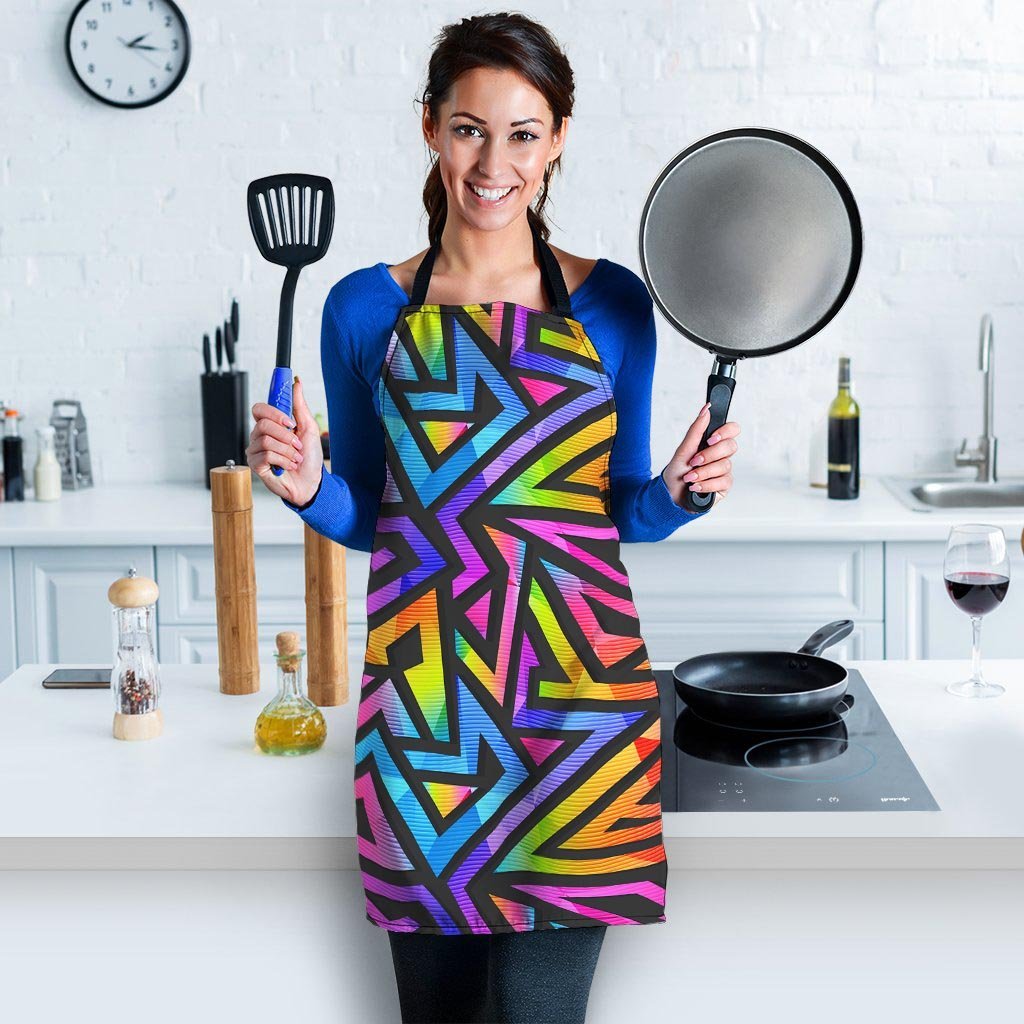 Rainbow Geometric Abstract Women's Apron-grizzshop