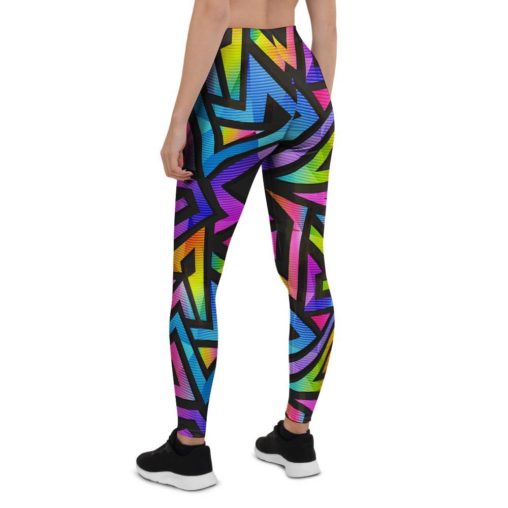 Rainbow Geometric Abstract Women's Leggings-grizzshop