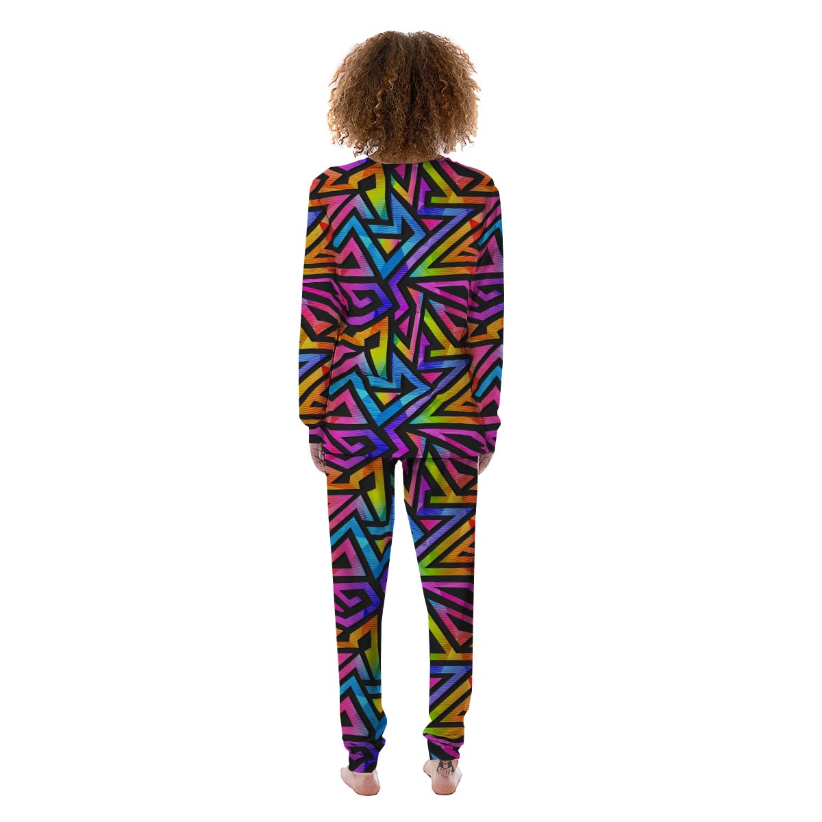 Rainbow Geometric Abstract Women's Pajamas-grizzshop