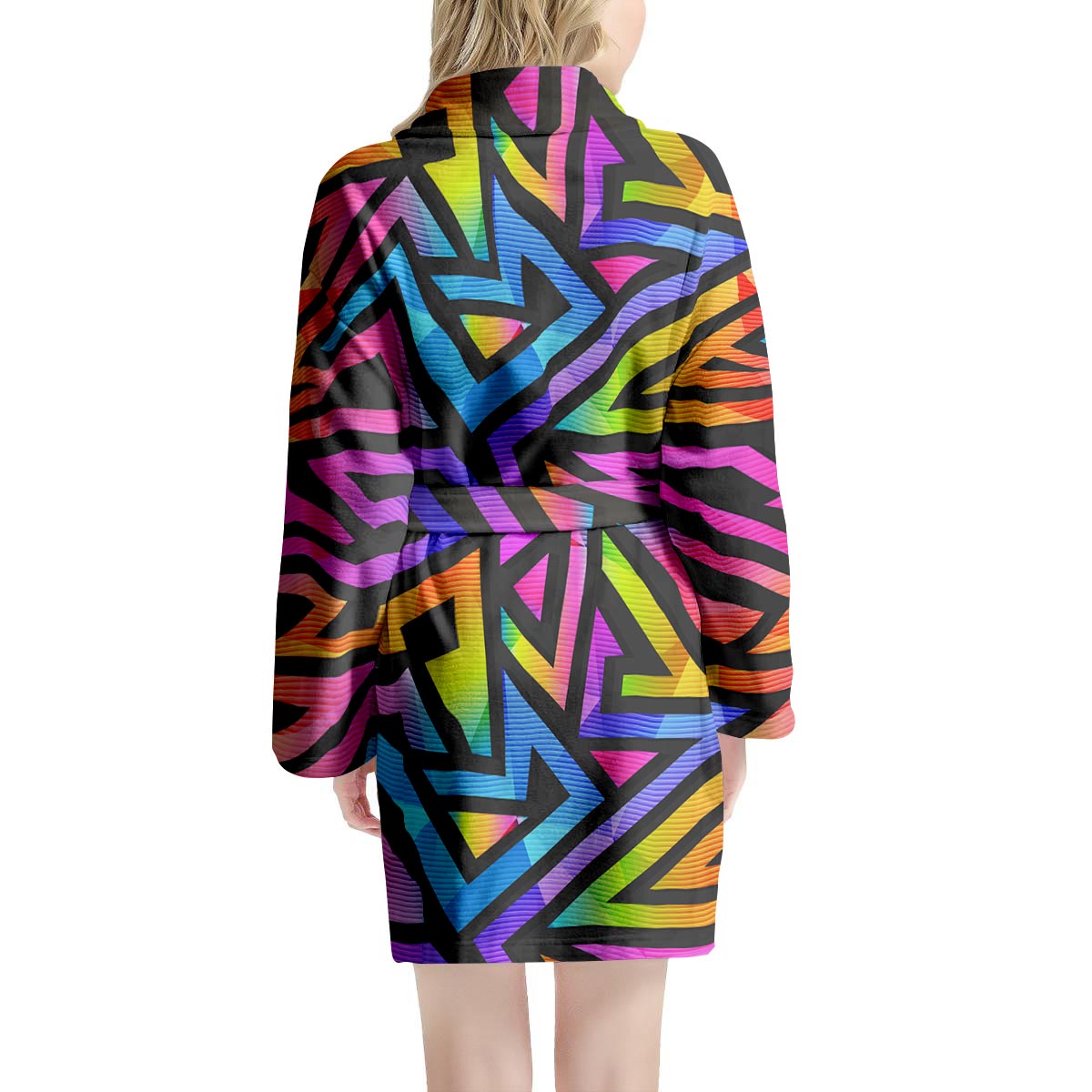 Rainbow Geometric Abstract Women's Robe-grizzshop