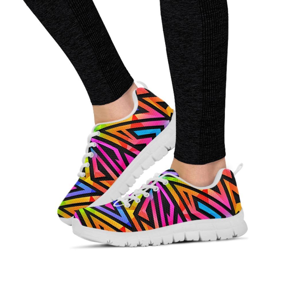 Rainbow Geometric Abstract Women's Sneakers-grizzshop