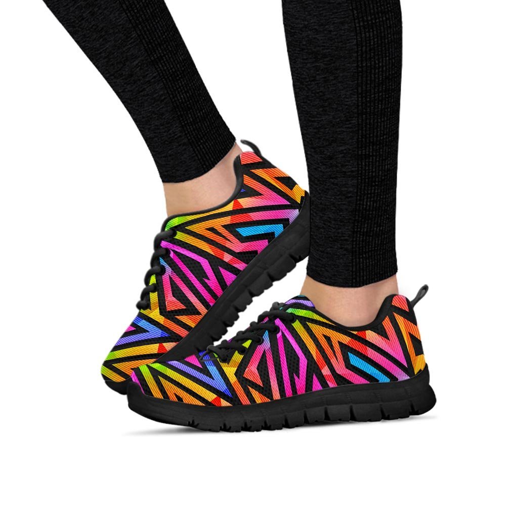 Rainbow Geometric Abstract Women's Sneakers-grizzshop